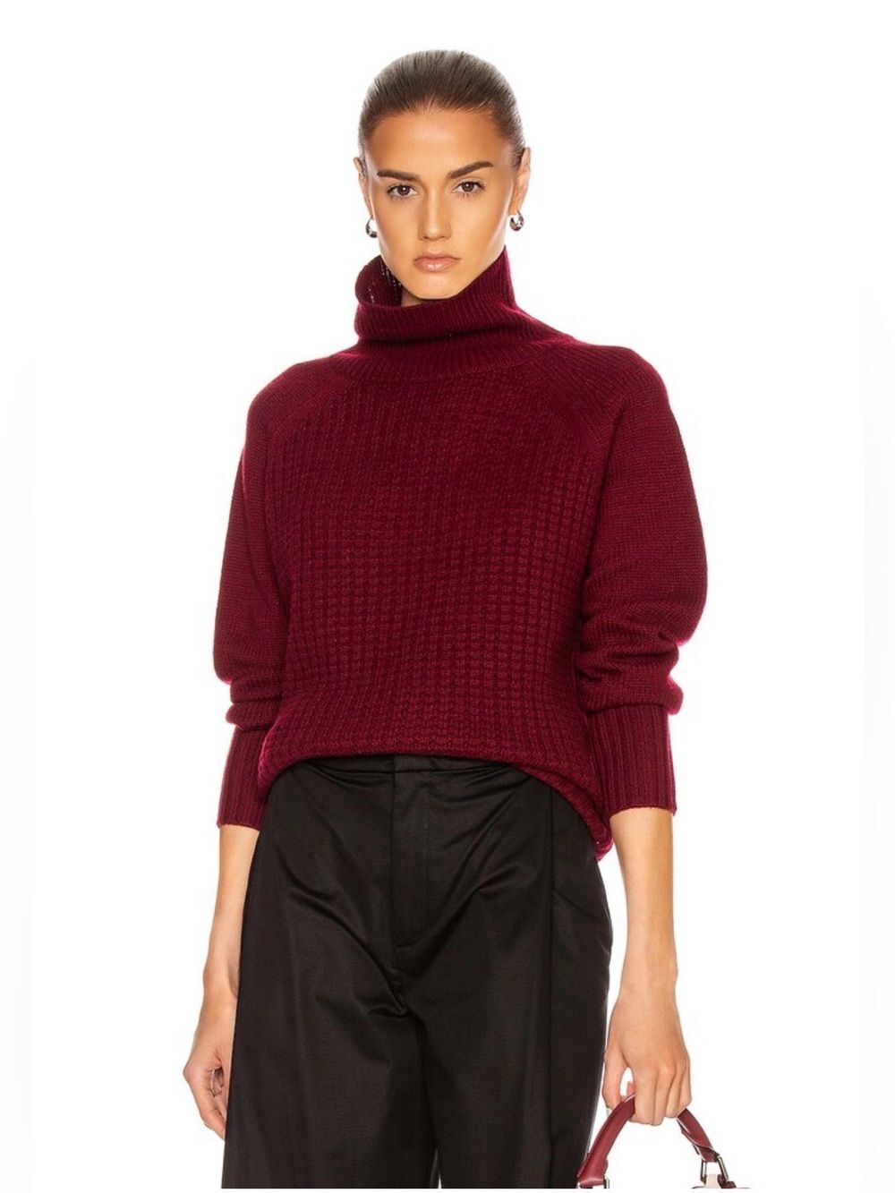 Nili Lotan Houston cashmere sweater in Merlot • medium